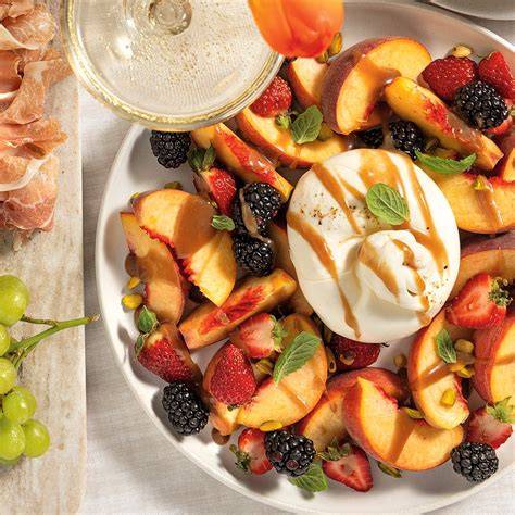 Image: étape de dressage fruits et caramel