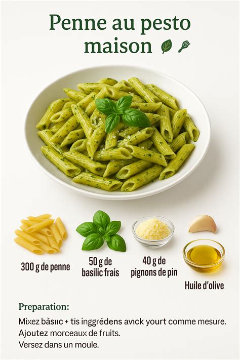 Ingrédients frais pour le pesto : basilic, pignons de pin, ail, parmesan, huile d'olive