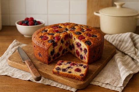 Gâteau moelleux aux fruits variés