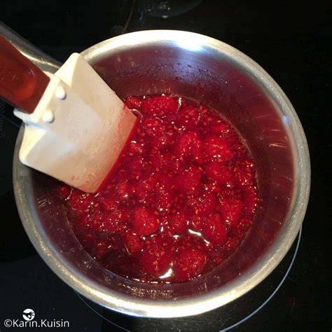 Schéma de texture et montage du confit de framboises