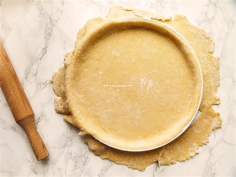Schéma de préparation pâte sablée pistache et cuisson à blanc