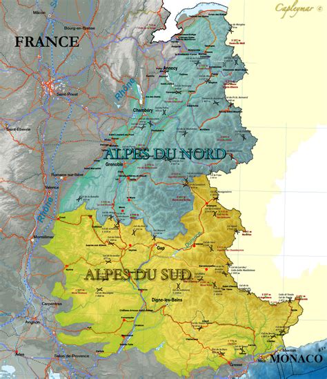 Carte des Alpes françaises