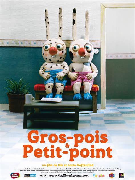Personnages de Gros-pois et Petit-point avec leurs pois et leurs points