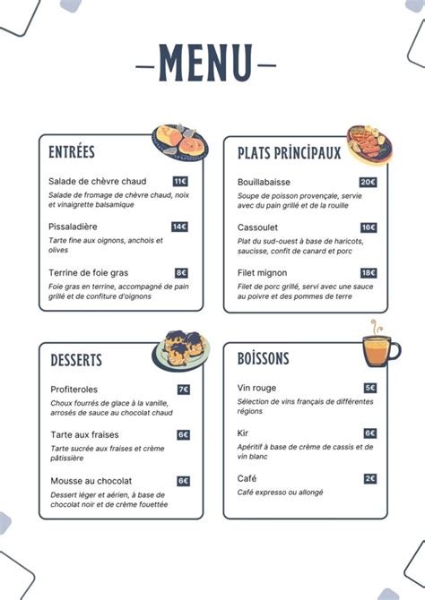 Carte stylisée d'un restaurant de viande avec des icônes de bœuf et de couteau