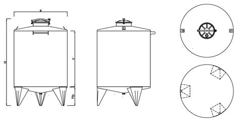Schéma d'une cuve de fermentation cylindro-conique