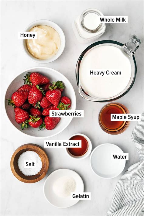 Schéma des ingrédients de base d'une panna cotta