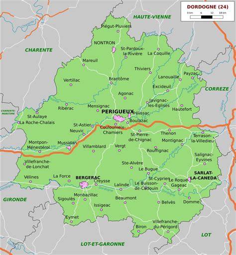 Carte des campings en Dordogne et proximités de Domme