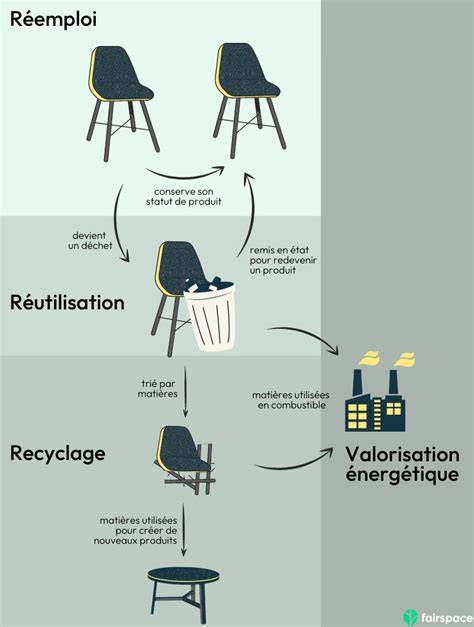 Schéma comparatif: évacuation vs recyclage