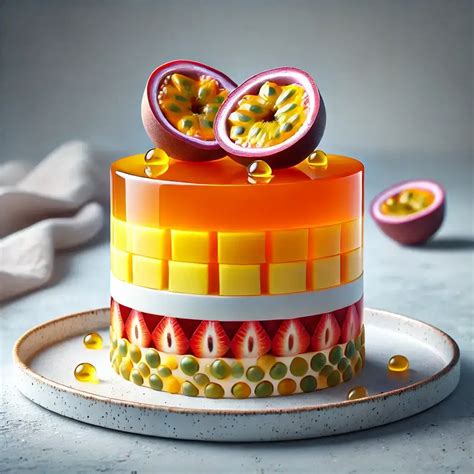 Structure d'un entremets avec plusieurs couches et inserts