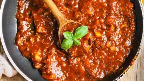 Ingrédients pour la sauce bolognaise