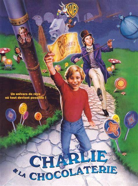 Affiche originale du film Charlie et la chocolaterie (1971) montrant Willy Wonka
