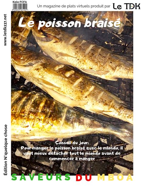 Bar braisé camerounais - illustration des épices et des étapes