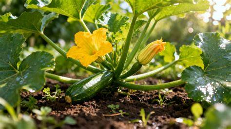 Infographie: Avantages de la courgette dans les desserts - moelleux, fibres, réduction de gras