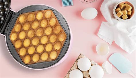 Gaufrier Bubble ouvert montrant la pâte