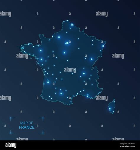 Carte de France avec des points représentant les hubs de startups