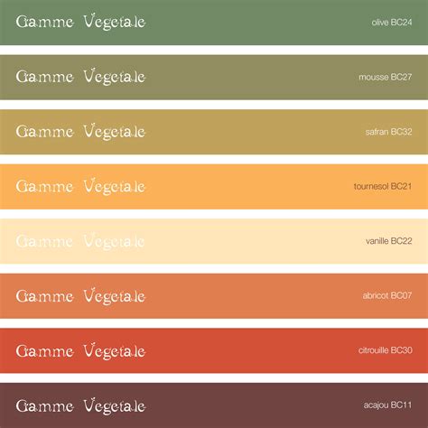 palette de couleurs naturelles pour pâtisserie