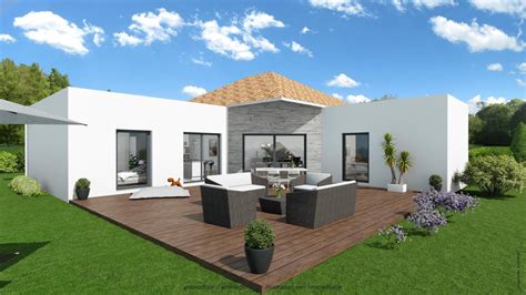 Plan de maison avec jardin et terrasse