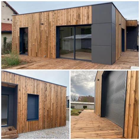 Maison à ossature bois avec bardage