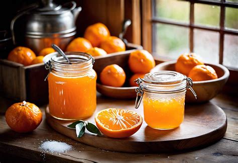 Pots de confiture de clémentines faits maison, prêts à être dégustés