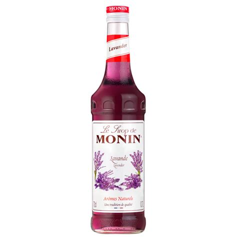 Bouteille de sirop Monin Lavande et ses ingrédients