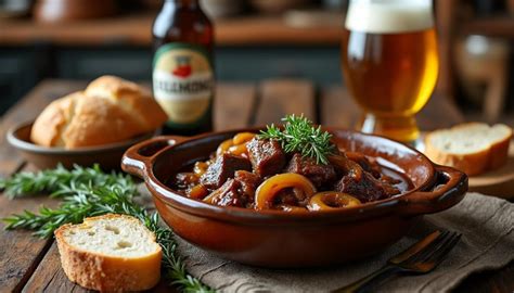 Infographie: étapes clés de la carbonade flamande et associations d’ingrédients