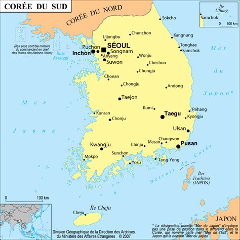 carte de la Corée du Sud avec des flèches indiquant les exportations alimentaires