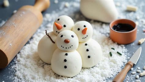 Création d'un bonhomme de neige en pâte à sucre