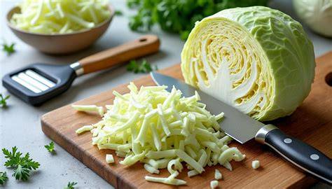 Schéma du processus de préparation et de cuisson du gratin de chou blanc