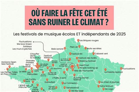 Carte des lieux des festivals et concerts