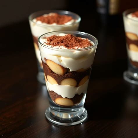 Tiramisu servi dans des verrines individuelles