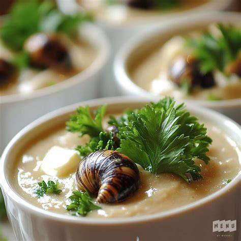 illustration plato velouté et escargots