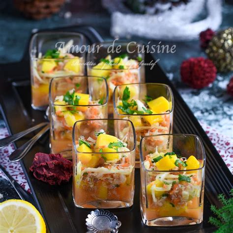 Verrine de mangue et crabe