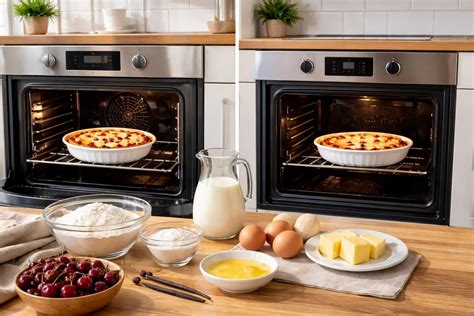 Schéma de montage et cuisson du clafoutis