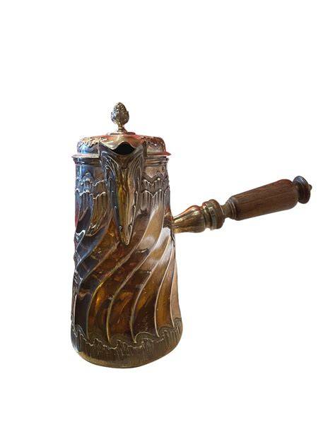 image: chocolatière argent massif poinçon Minerve, XIXe