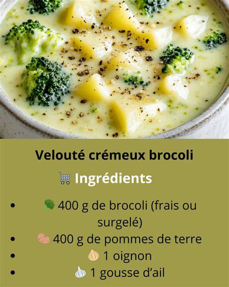 Infographie: étapes de préparation du velouté de brocoli