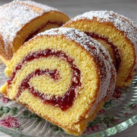 Illustration d’un biscuit roulé prêt à être garni et roulé