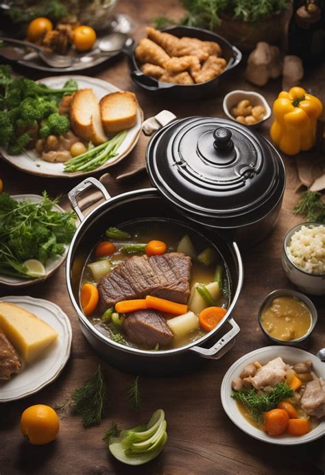 Veau mijotant dans une cocotte avec des légumes