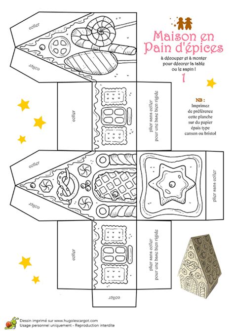 maison pain epices gabarit et decoupage