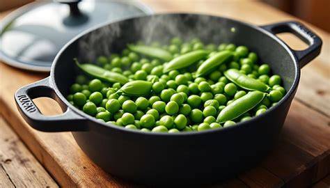 Schéma des techniques de cuisson des petits pois selon les régions