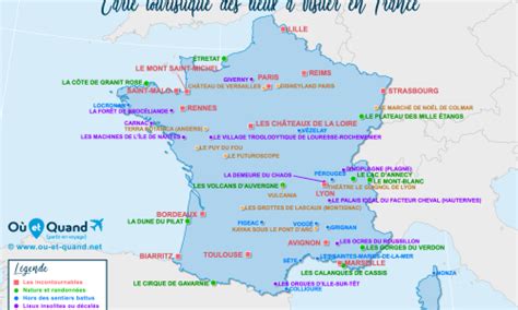 Carte des 100 lieux photogéniques en France