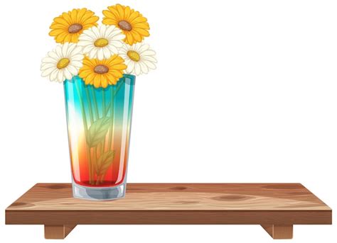 Petit vase en verre peint de fleurs sur une étagère