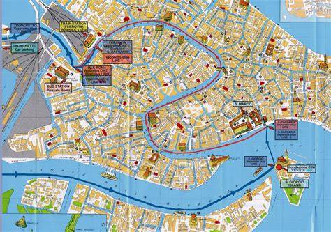 Carte illustrant Venise et Treviso, villes associées à l’histoire du tiramisu