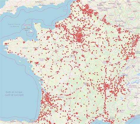 Carte interactive: Réseau de boutiques Parfums de Marly et points de vente