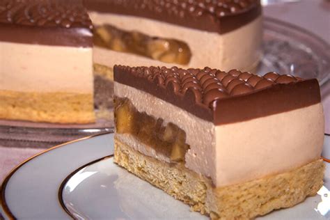 Diagramme de coupe entremet pomme caramel
