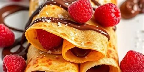 crêpes au chocolat garnies et roulées