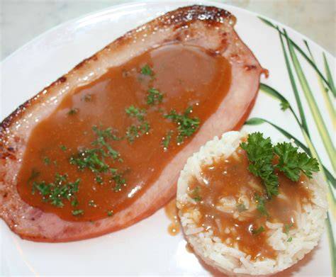 image de jambon braisé nappé de sauce