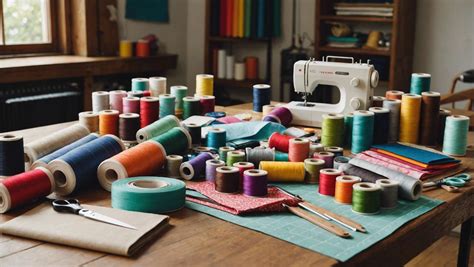 atelier couture mains et tissus colorés
