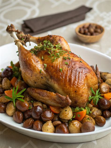 Une pintade entière rôtie dans un plat