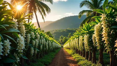 Schéma des sites café vanille et vanilleraies à La Réunion