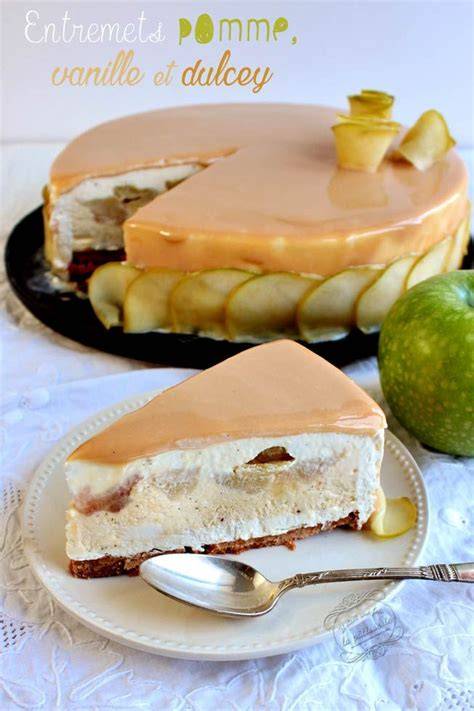 Schéma du montage d'entremets pomme caramel et Dulcey